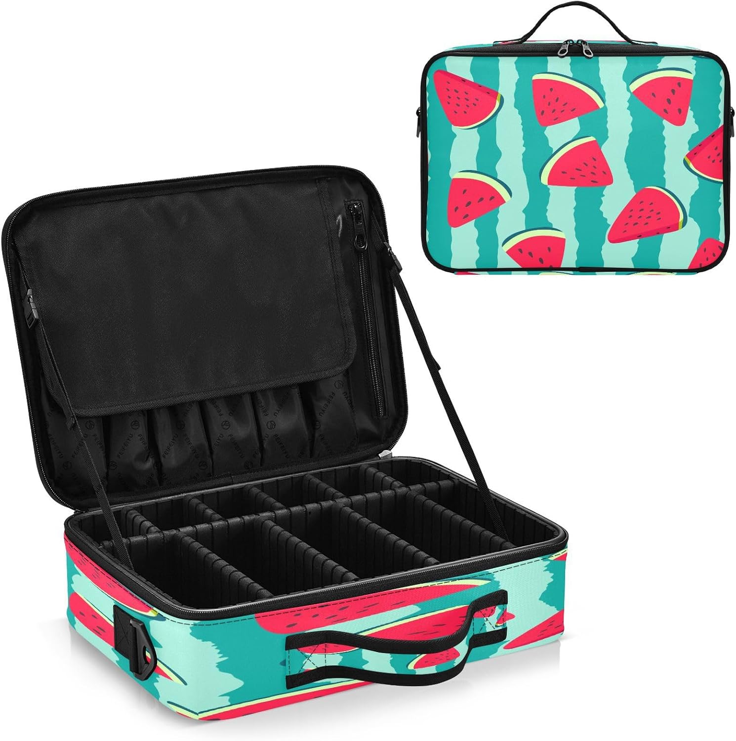 Pink Red Watermelons Fruit premium everything cosmetic bag bag toiletry travel large make up bag makeup bag women bolso para maquillaje for women