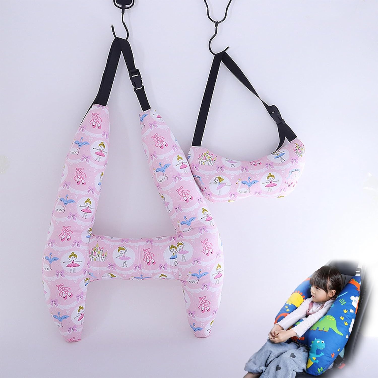YofAb Forma de H – Soporte para la cabeza del coche para niños, almohada de auto para adultos y niños para almohada de apoyo, almohada para dormir