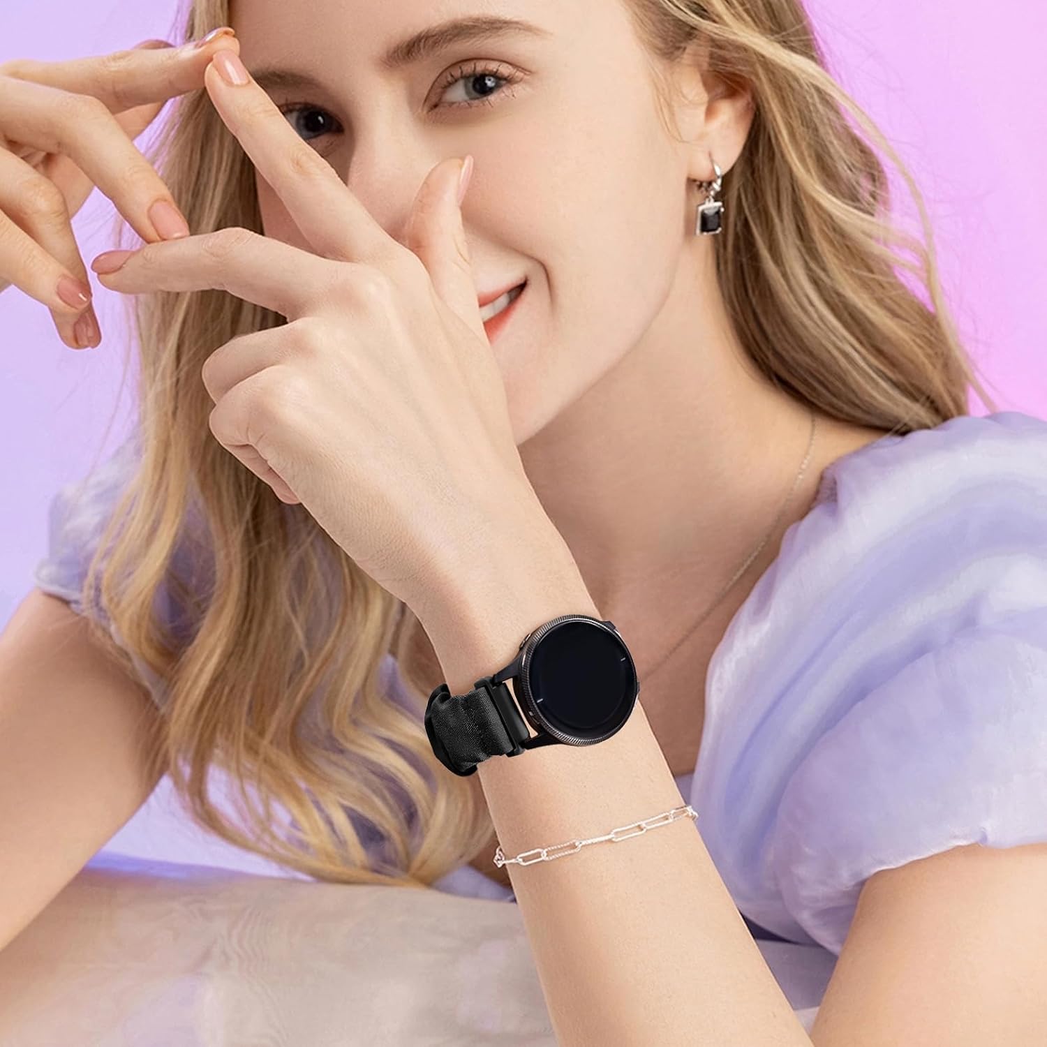 Bandas compatibles con GarminActive 5, Garmin VenuVenu Sq Band, Vivoactive 3Vivoactive 3 Music Watch, banda elástica de 0.787 pulgadas de repuesto