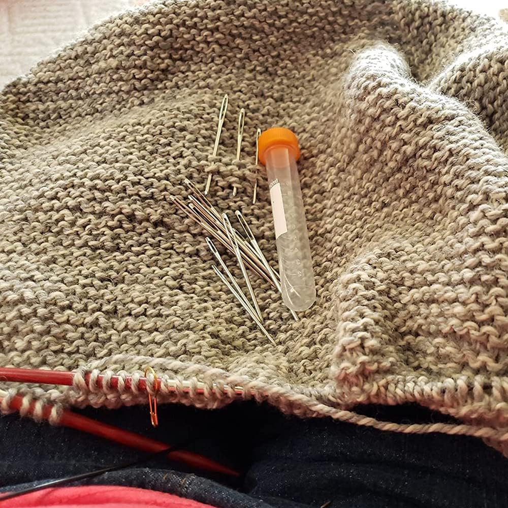 35 agujas romas de ojo grande, agujas de hilo de acero inoxidable de 7 tamaños, agujas de coser grandes para coser a mano, manualidades, tejer,