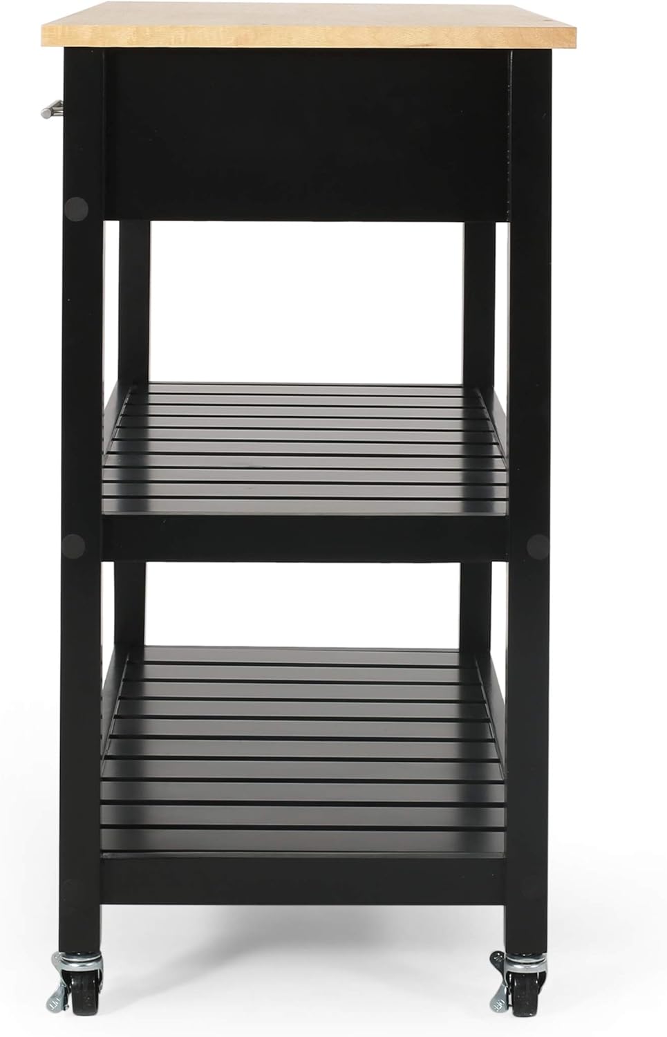 Christopher Knight Home Neffs Carrito de cocina, natural + negro