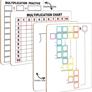 Tabla de división y multiplicación de borrado en seco, pizarra blanca, mesa lateral doble de 9 x 12 pulgadas, manipuladores de matemáticas, para Tabla de división y multiplicación de borrado en seco, pizarra blanca, mesa lateral doble de 9 x 12 pulgadas, manipuladores de matemáticas, para