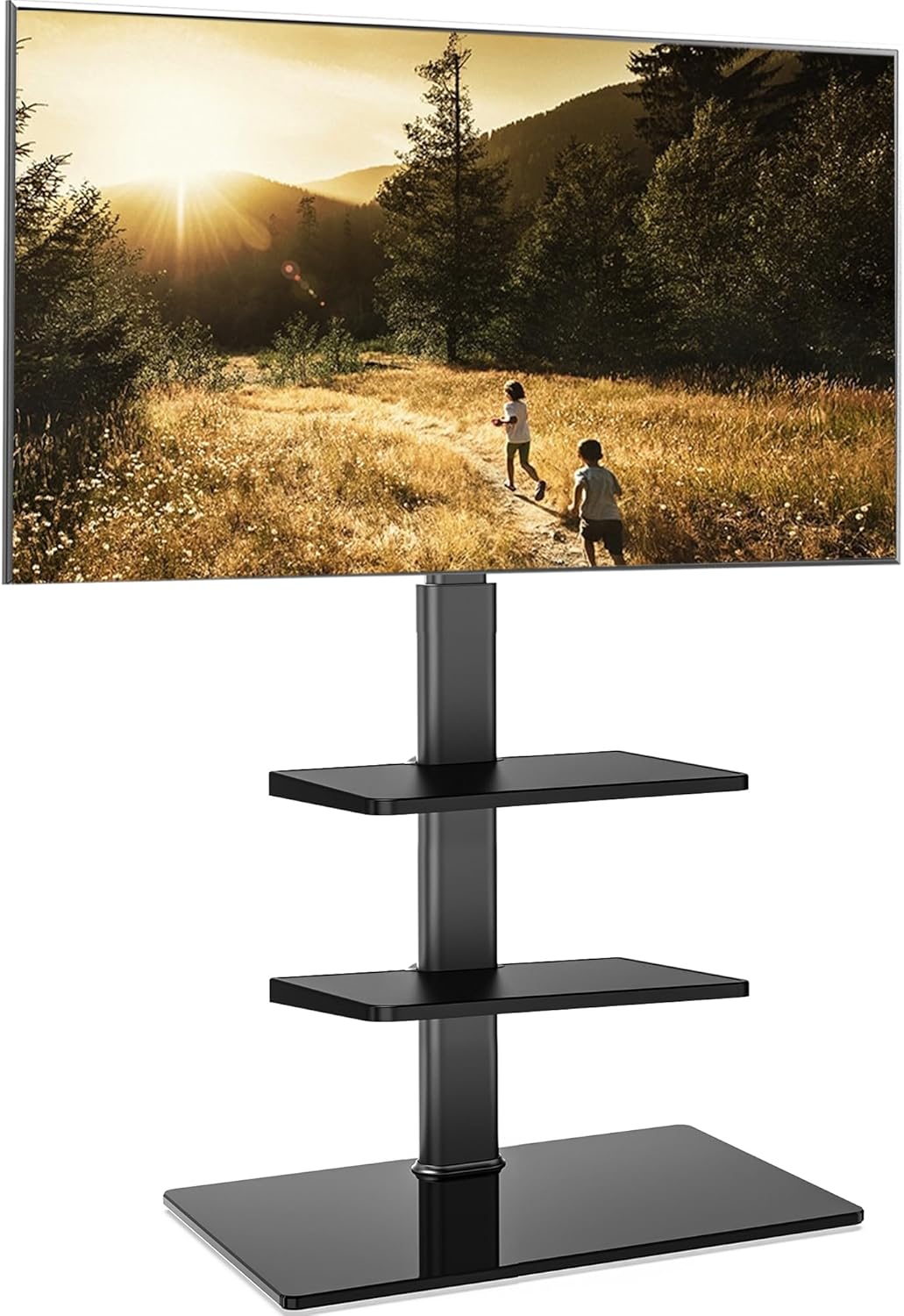 FITUEYES Soporte de suelo de TV de esquina para televisores de 32, 40, 47, 50, 55 y 60 pulgadas, soporte de TV giratorio con soporte, apto para