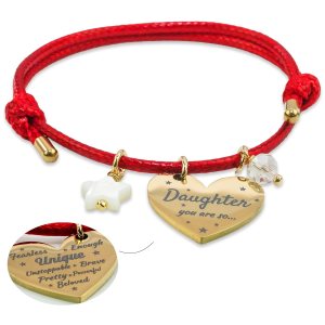 Daughter Bracelet Inspirational Bracelets for Women Motivational Bracelet Red String Bracelet Heart Pendant with Inspiring Words  Self Love Bracelet Daughter Bracelet Inspirational Bracelets for Women Motivational Bracelet Red String Bracelet Heart Pendant with Inspiring Words  Self Love Bracelet