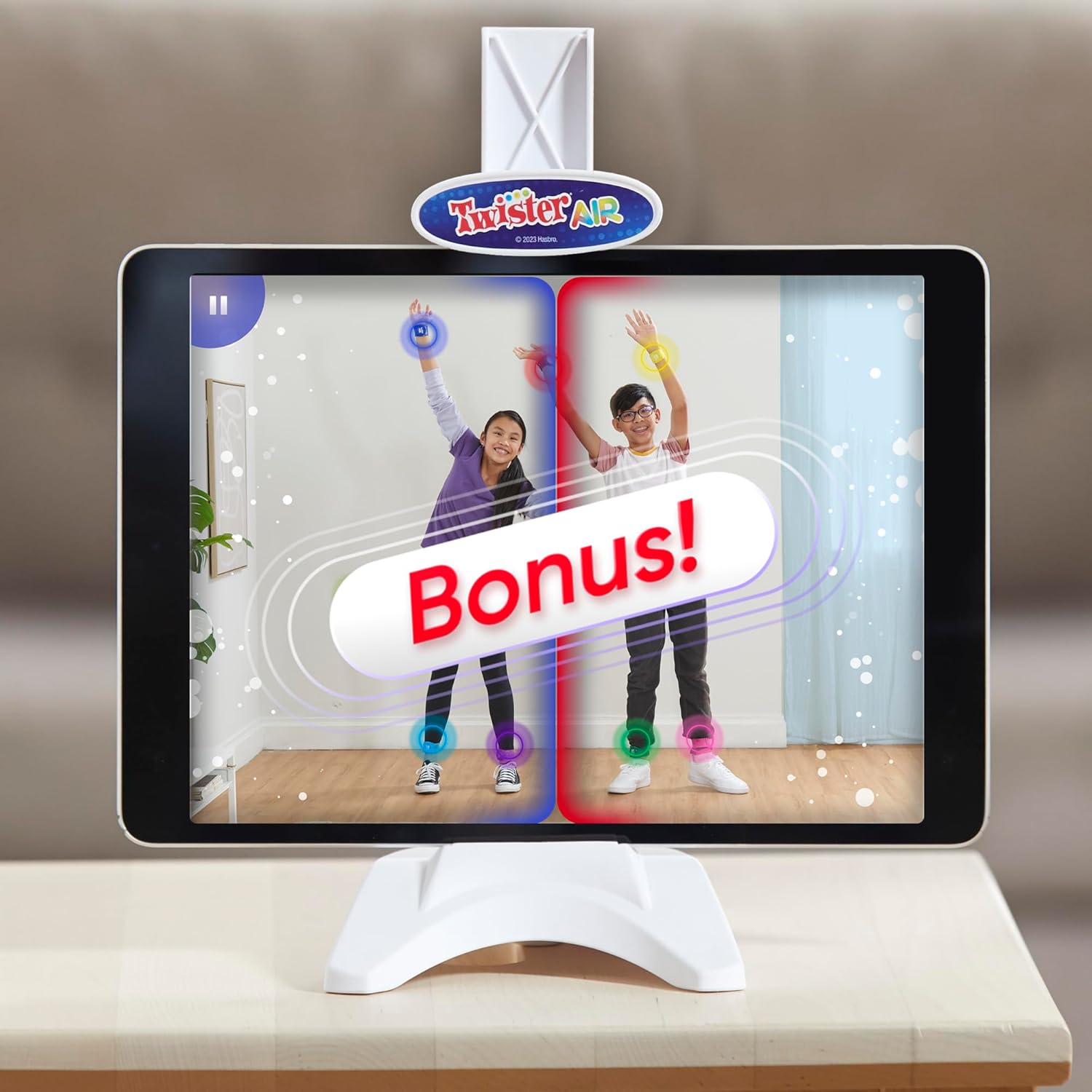 Hasbro Gaming Twister Air Game  AR App Play Game with Wrist and Ankle Bands  Links to Smart Devices  Active Party Games for Kids and Adults  Ages 8+