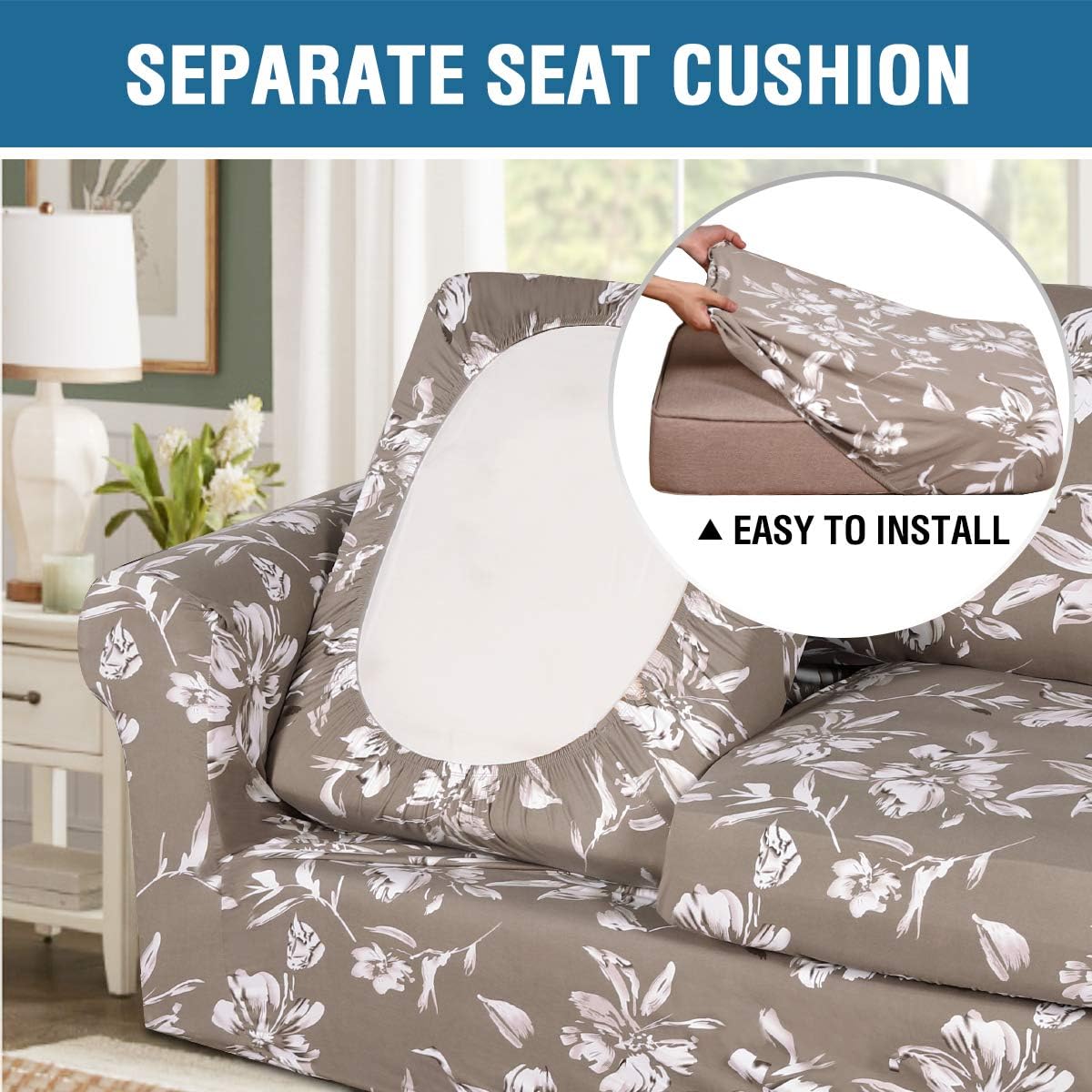 H.VERSAILTEX Super Stretch 2 Pieces Sofa Covers for Armchair Covers Living Room Chair Slipcovers Feature Soft Thick Modern Style with Individual