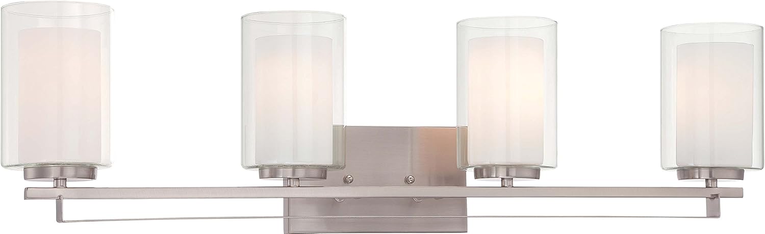 Minka Lavery Parsons 6104-84 – Lámpara de pared para baño, 4 luces, níquel