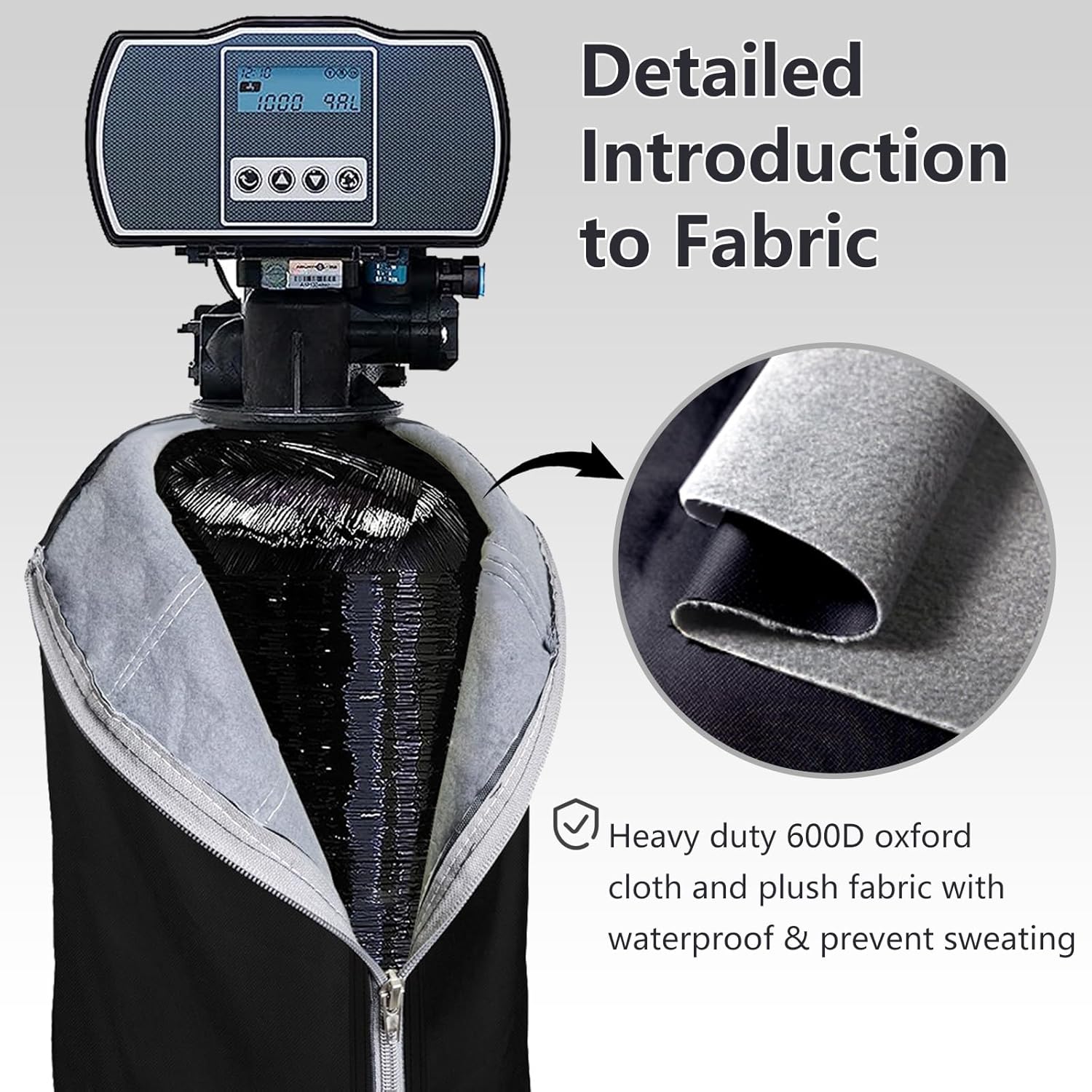 Chaqueta de tanque de suavizante de agua resistente, cubierta de tanque de suavizante de agua aislada al aire libre para evitar la sudoración (12 x