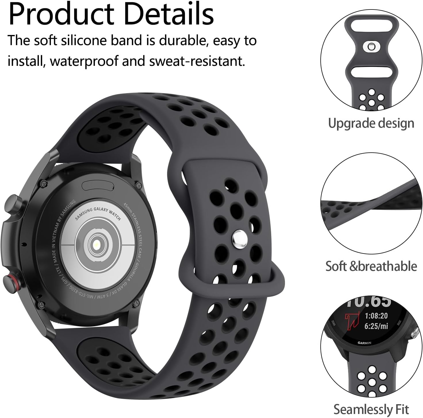 Meliya Correa de silicona de repuesto para Gizmo Watch 3 2 1 bandasGabb Watch 2 1 bandas para niños, 0.787 pulgadas, transpirable, impermeable,
