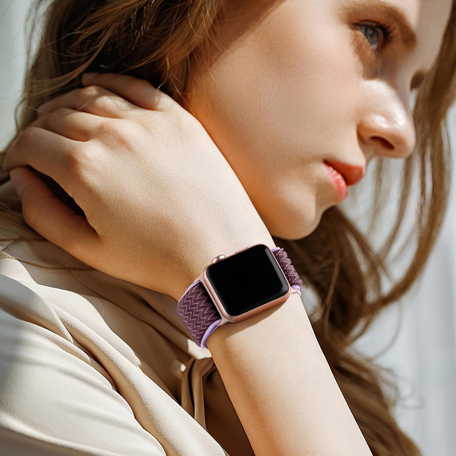 Lerobo Correa elástica de nailon para reloj Solo Loop, compatible con Apple Watch Series 1-9, SE, Ultra 38404142441.772 in, correa de repuesto