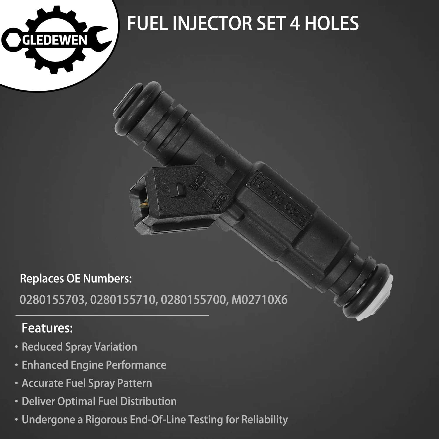 Inyector de combustible, 4 agujeros, 6 piezas  para Jeep Wrangler Cherokee Grand Cherokee Comanche 4.0 1987-1998  Reemplazar # 0280155703,