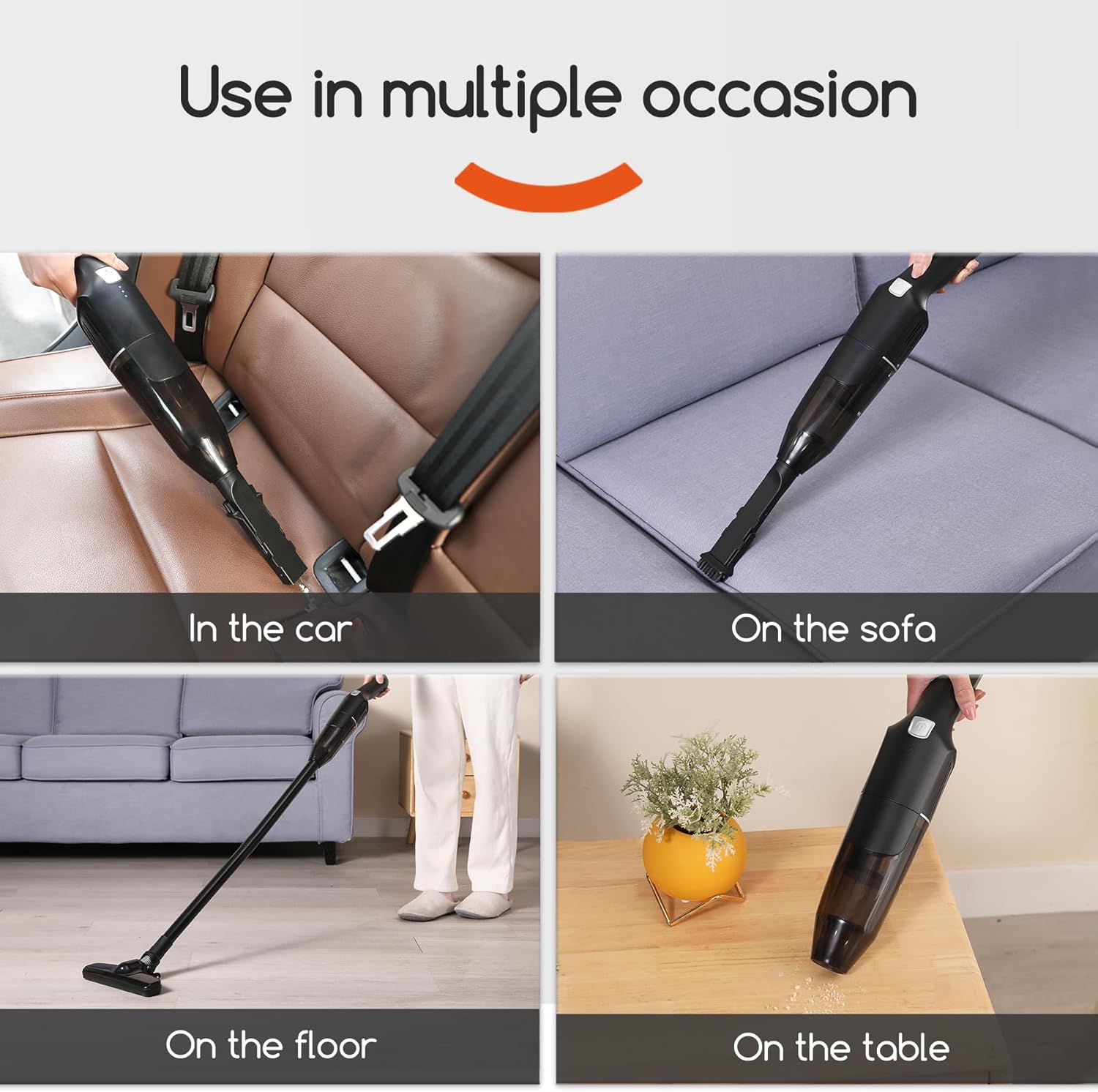 REECOO Aspirador de mano Aspirador vertical Super Absorción Aspirador inalámbrico recargable con potente succión Mini aspiradora inalámbrica portátil