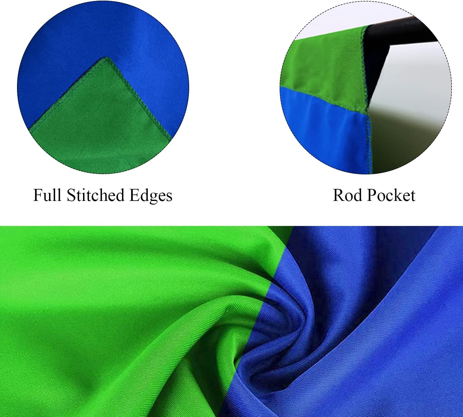 KUKUSOUL KUSKX002 – Telón de fondo azul verde 2 en 1 reversible de 5 x 7 pies, color azul y verde, para fotografía, juegos y transmisión en vivo