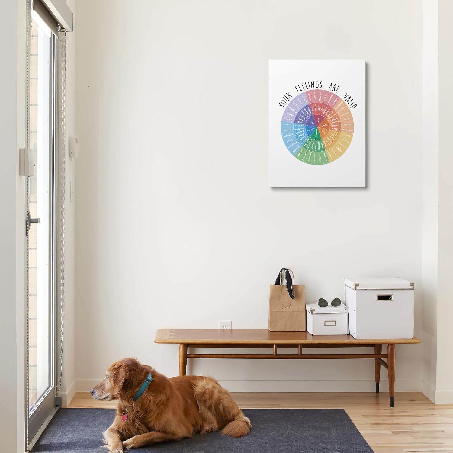 XWELLDAN You Feelings are Valid Mental Health CBT – Lienzo decorativo para pared, emociones y sentimientos, decoración de pared para terapia de