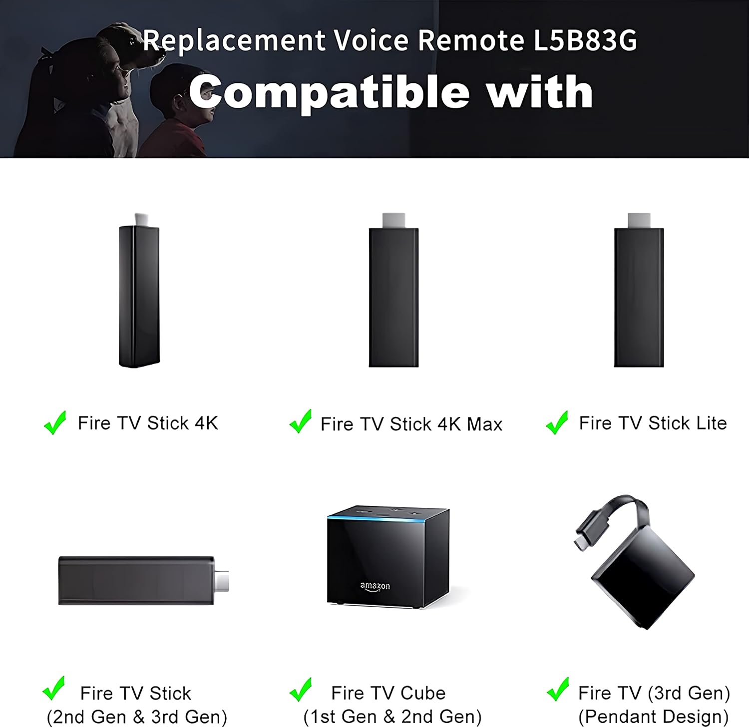 Remoto de voz de repuesto L5B83G con control remoto F -Stick compatible con F-TV Stick 4KMaxLiteCubeNo es para televisores Insignia, televisores