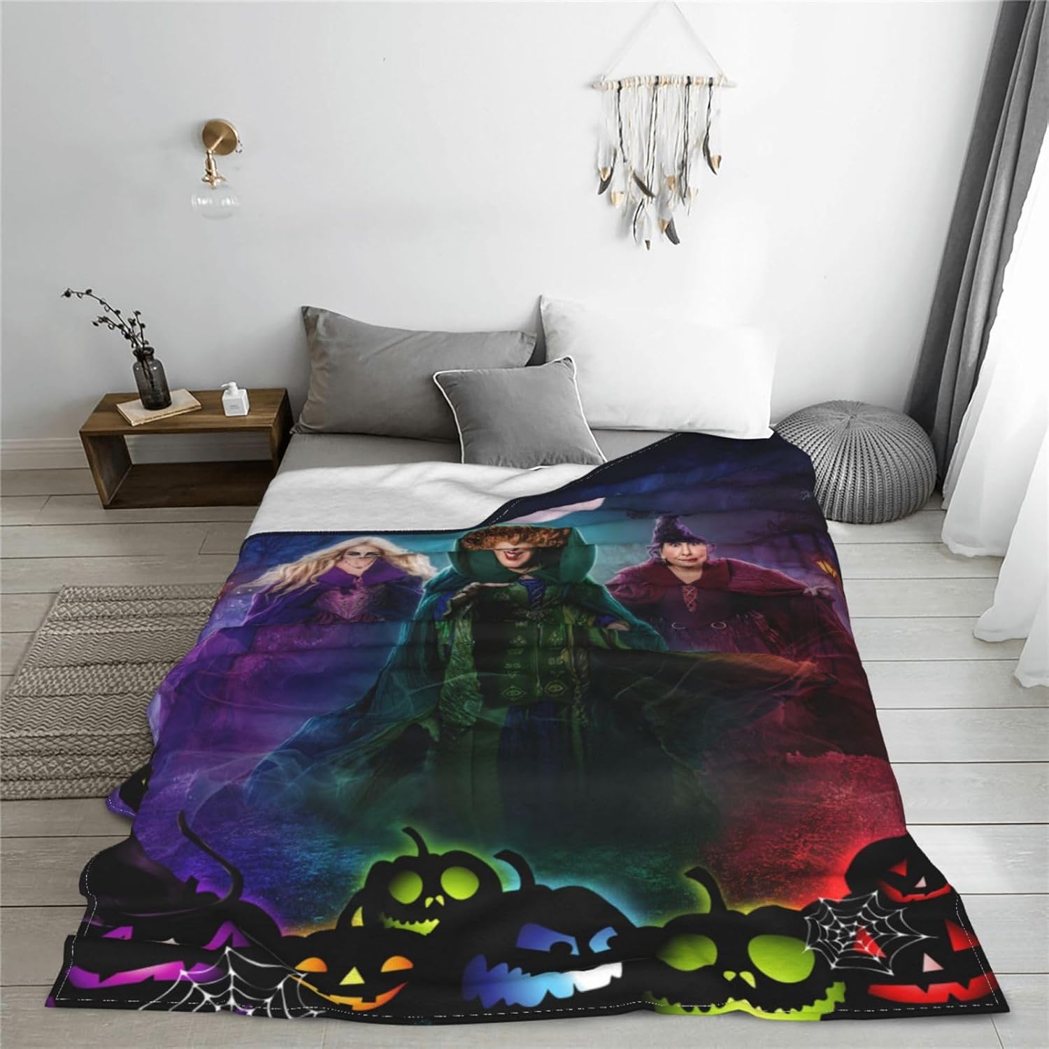 Hocus Pocus – Manta de franela de Halloween de 60 x 50 pulgadas, manta de felpa suave de tamaño creciente para sofá, cama, decoración del hogar,