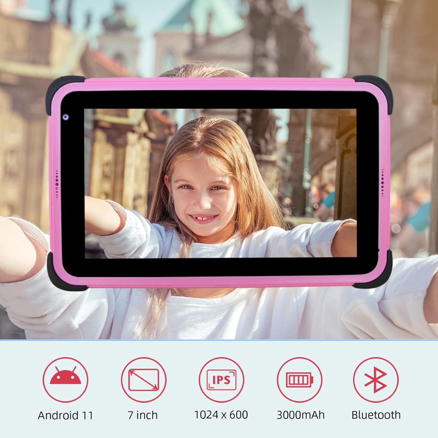 weelikeit Tablet para niños, tableta Android de 7 pulgadas para niños y niñas de 3 años en adelante, 2 GB de RAM y 32 GB de ROM, tabletas para niños