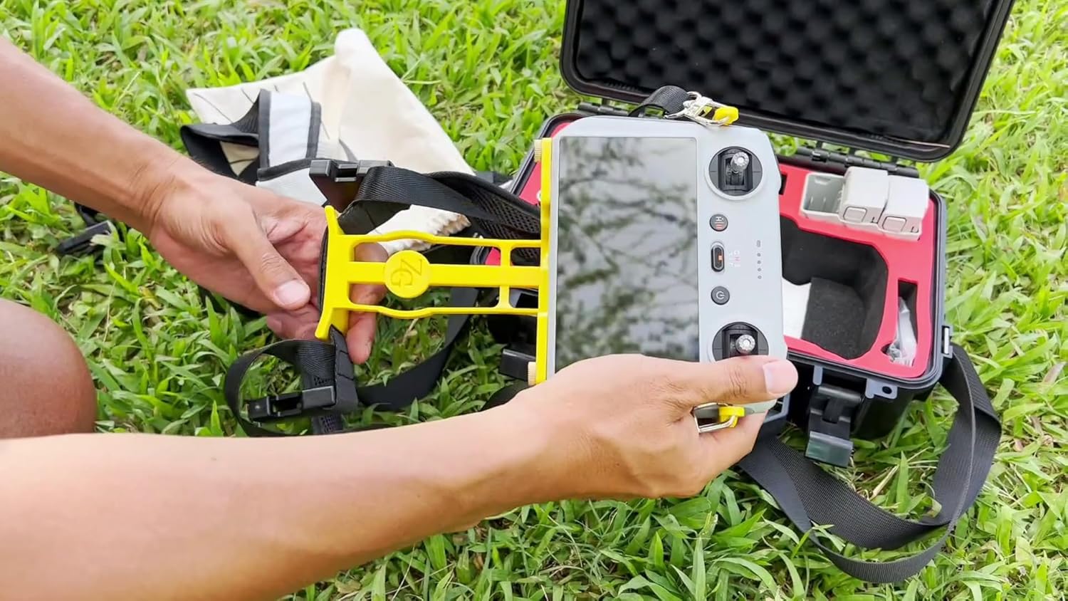 Aerial Arnés de hombro RC manos libres de gravedad cerosoporte de cuerpo con cordón para controlador DJI RC (Mini 3 Pro), innovador soporte de