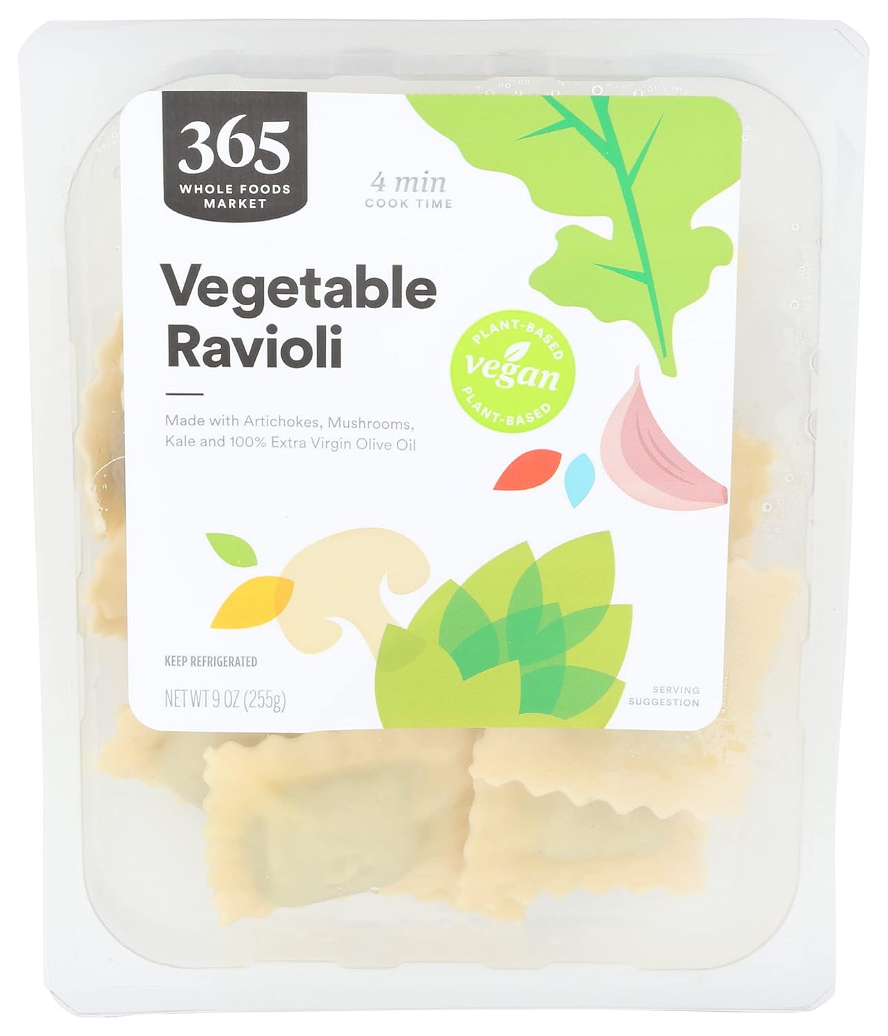 365 By Whole Foods Market, Ravioles vegetales, 9 onzas