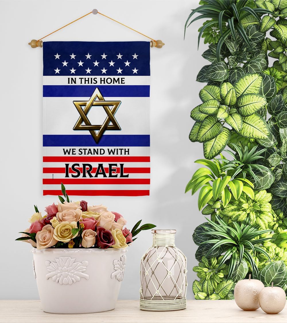 We Stand with Israel Flag – Juego de clavijas de madera para decoración del hogar, pancarta, poste para habitación, pequeño para colgar en