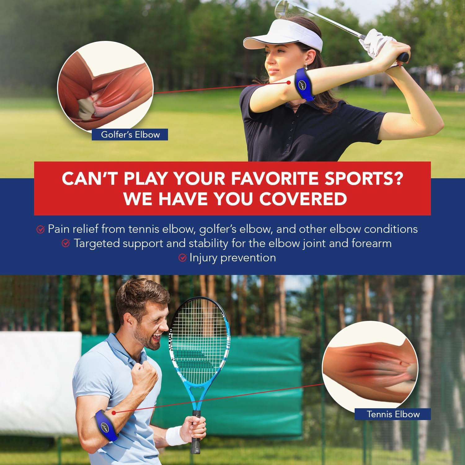 Doctor Developed – Codera de tenis duradera para tendinitis y lesiones, cómoda codera de tenis para hombres y mujeres, codera para golfistas con
