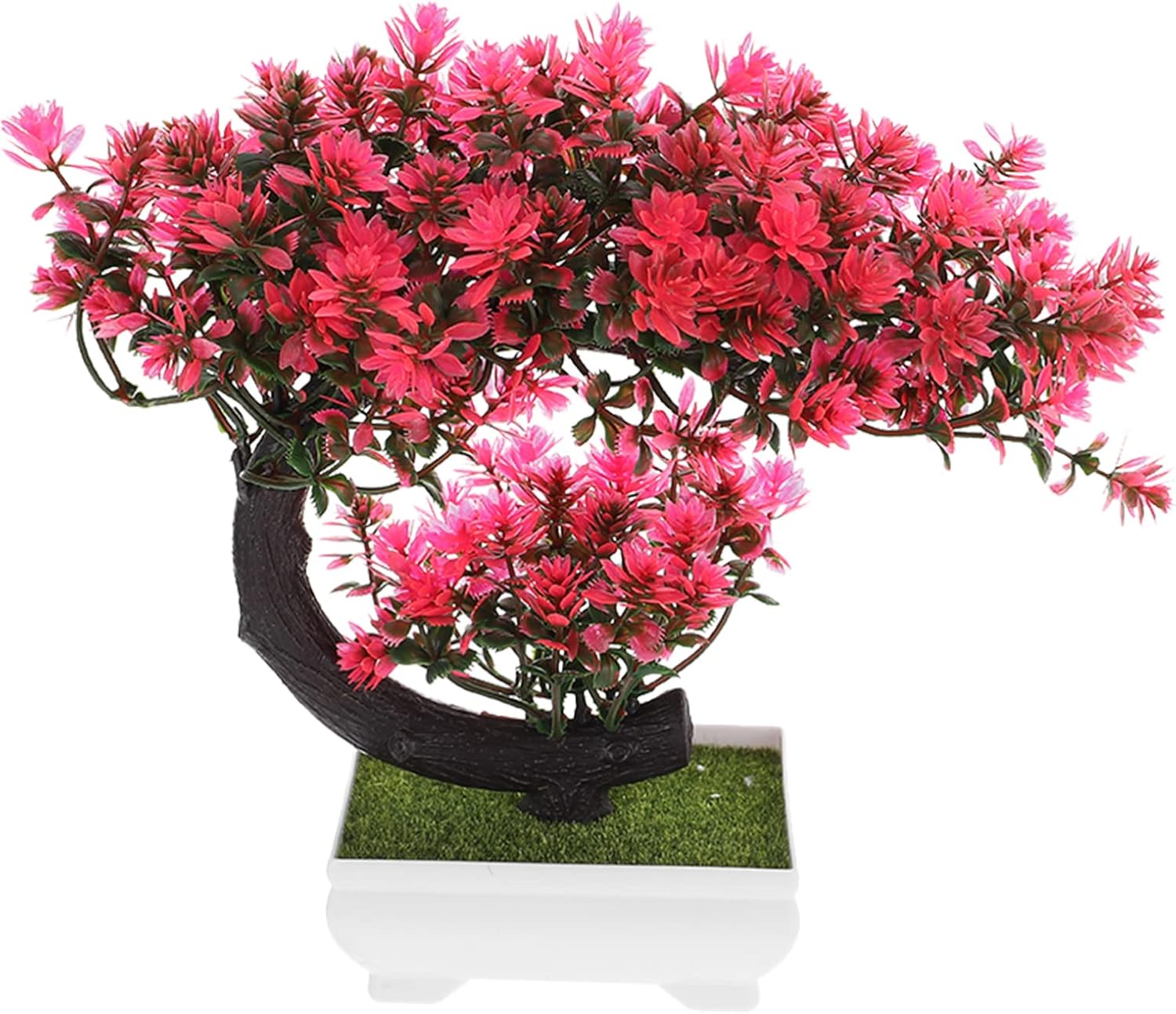 Operitacx Árbol bonsái artificial de simulación de flores para decoración de bonsái, plantas falsas pequeñas de interior, decoración para el hogar,