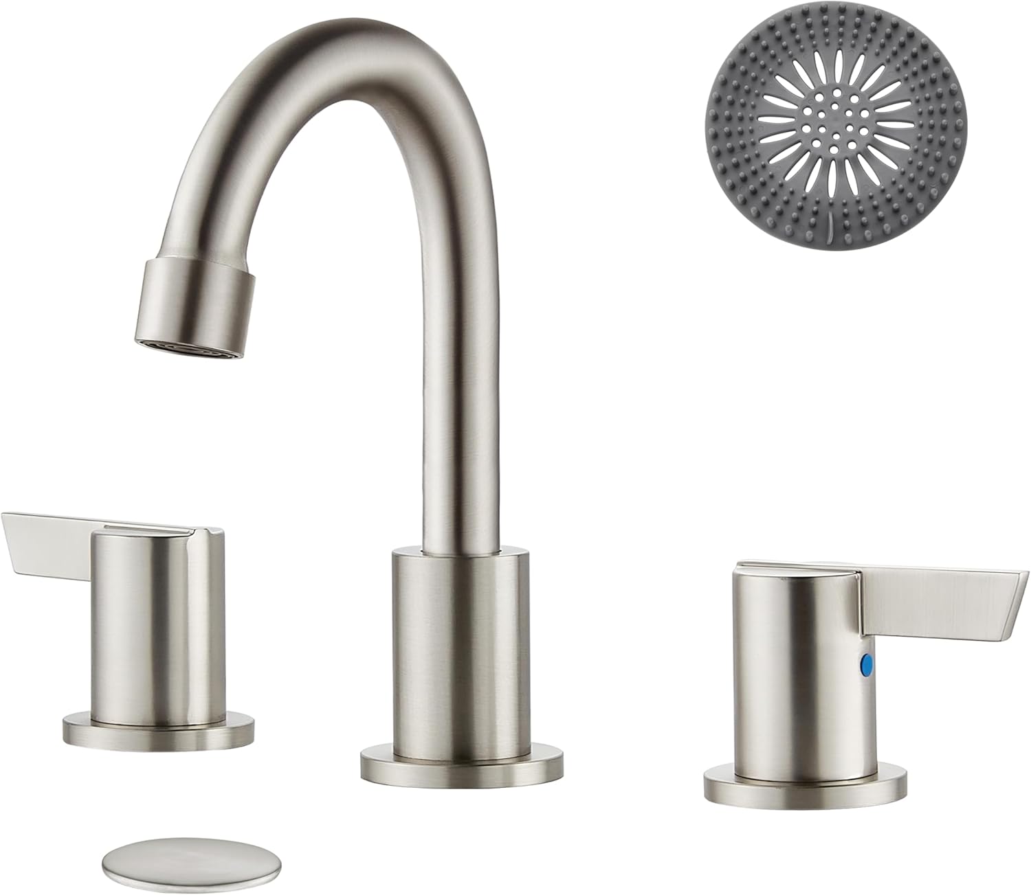 Grifos de baño para fregadero de 3 agujeros de 8 pulgadas, grifo de baño generalizado de níquel cepillado, grifo de tocador de lavabo montado en la