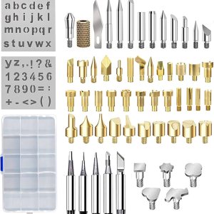 61 puntas de pirografía para quemar madera, kits de herramientas para quemar madera, puntas de hierro para tallar, para adultos, principiantes, 61 puntas de pirografía para quemar madera, kits de herramientas para quemar madera, puntas de hierro para tallar, para adultos, principiantes,