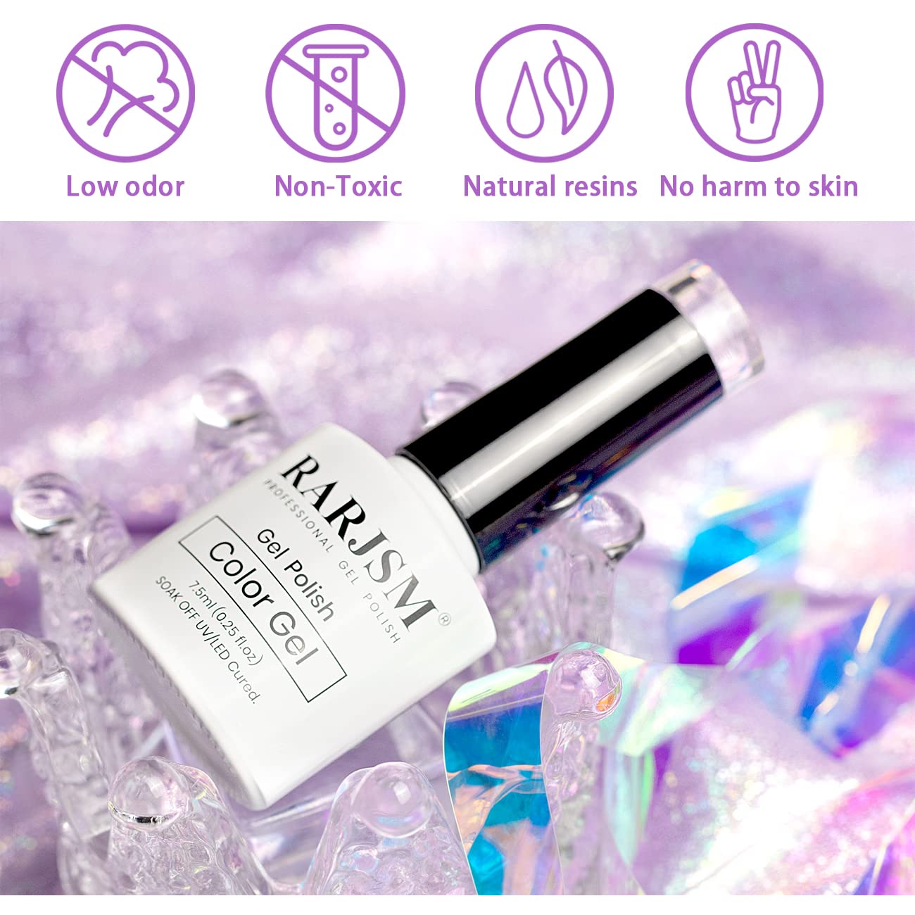 RARJSM Esmalte de uñas de gel de ojo de gato, gel magnético con purpurina de Galaxy Chameleon, color rosa, holográfico, para remojar con LED UV,