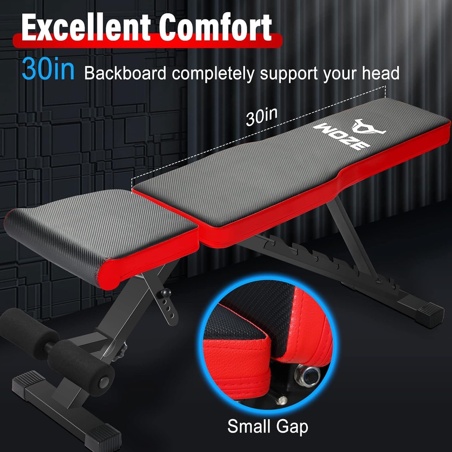 Banco de peso ajustable, banco de entrenamiento plegable de 880 libras para gimnasio en casa, banco inclinado multiusos para entrenamiento de fuerza