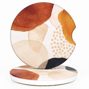 Posavasos de automóvil para portavasos de automóvil, paquete de 2 posavasos de cerámica absorbente para bebidas, lindos diseños de leopardo para Posavasos de automóvil para portavasos de automóvil, paquete de 2 posavasos de cerámica absorbente para bebidas, lindos diseños de leopardo para