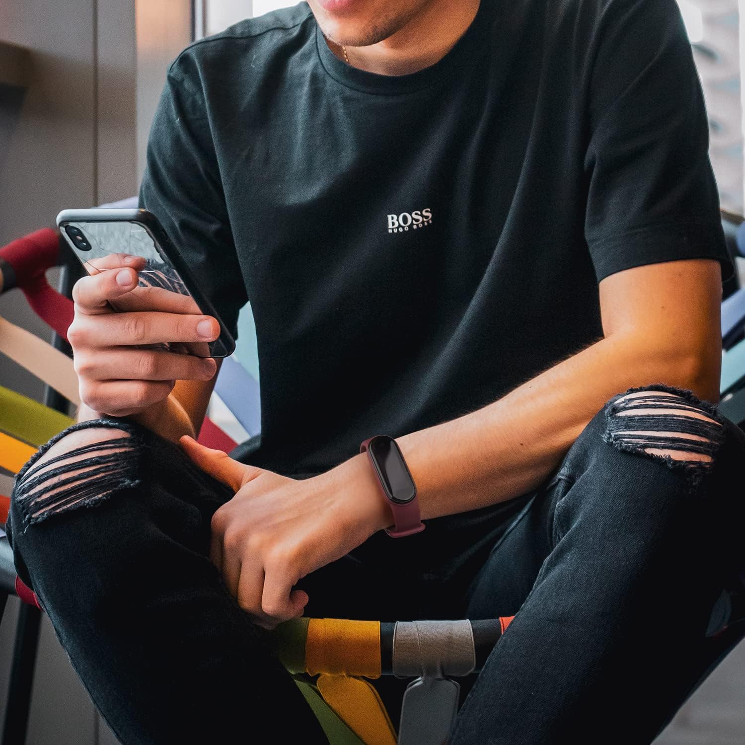 Wanme Bandas para Amazfit Band 5 correas de repuesto para mujeres y hombres, paquete de 2 correas deportivas de silicona compatibles con Amazfit