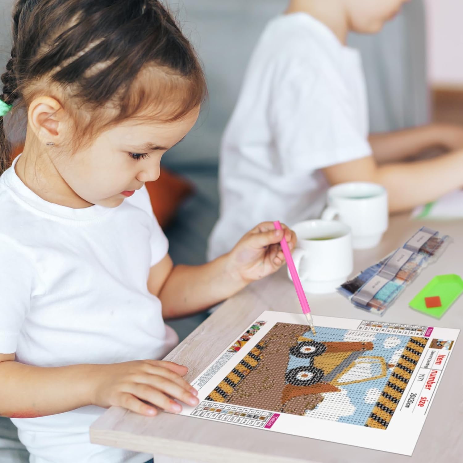 Gueevin Kits de pintura de diamante de 6 piezas para niños de 7.8 pulgadas, imágenes de pintura de diamantes 5D, manualidades, decoración de pared,