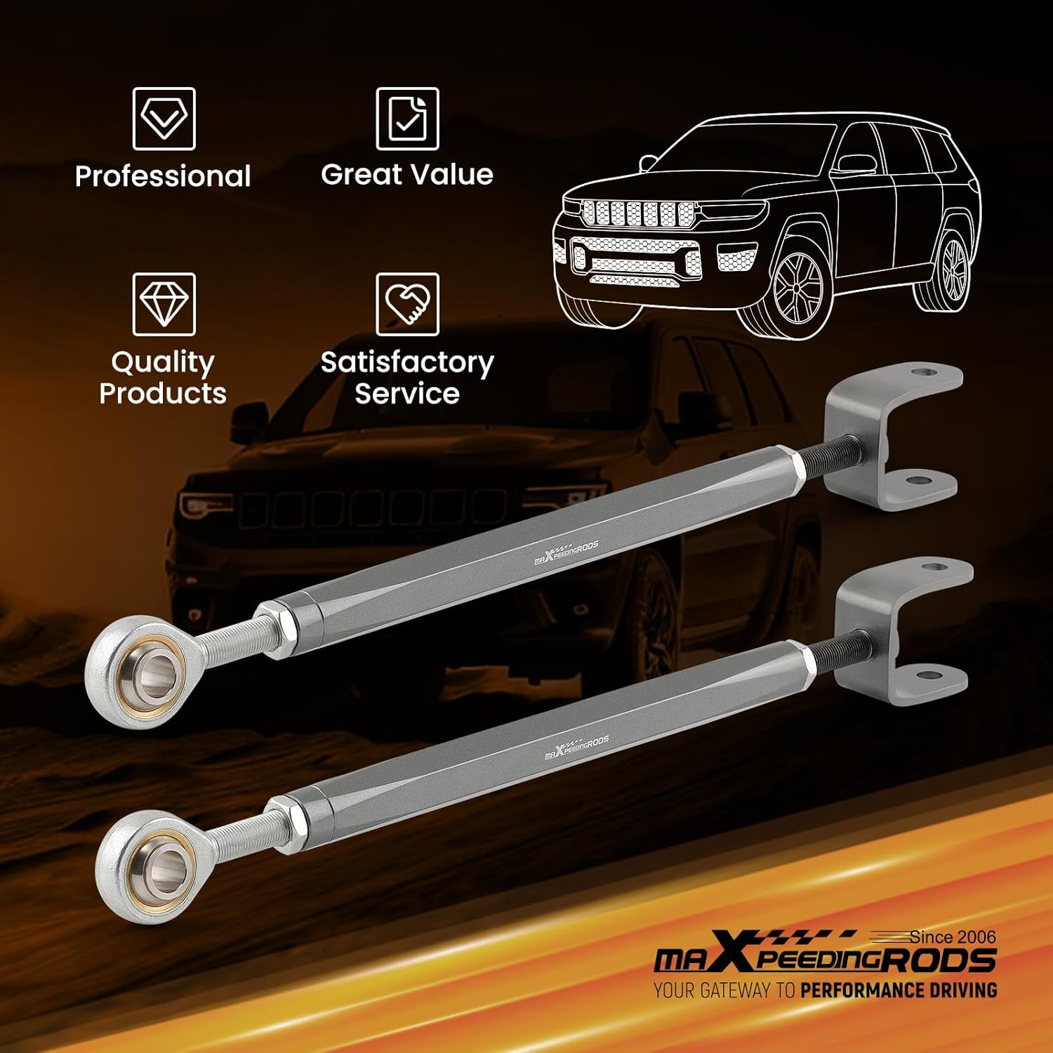 maXpeedingrods Puntera trasera para Nissan 350Z Z33 2003-2009, para Infiniti G35 2003-2007, punta trasera ajustable -2 a +2, gris