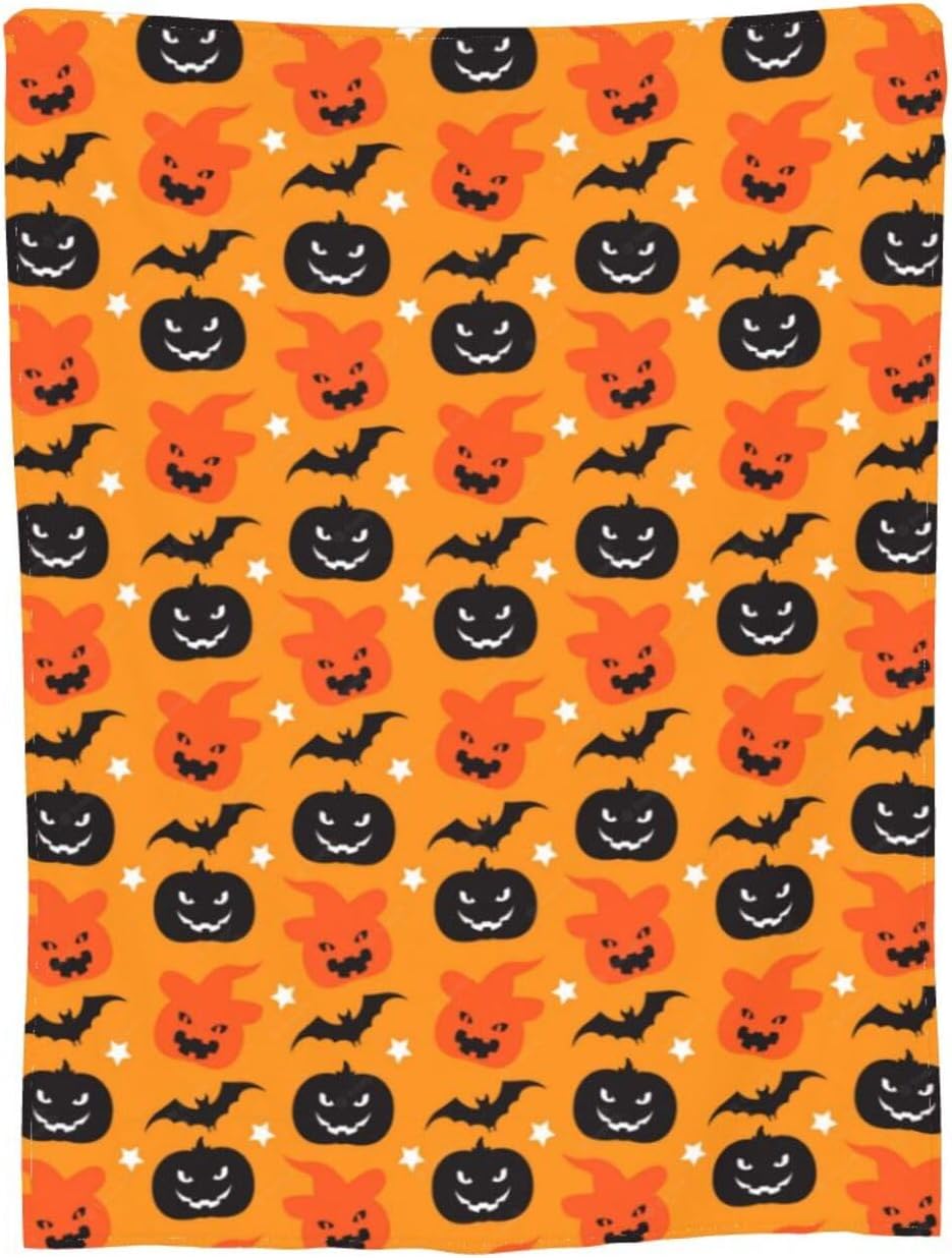 Manta de microforro polar ultrasuave para Halloween, ligera, mullida y cálida, manta de franela de Halloween para sofá, cama, sala de estar, 50 x 40