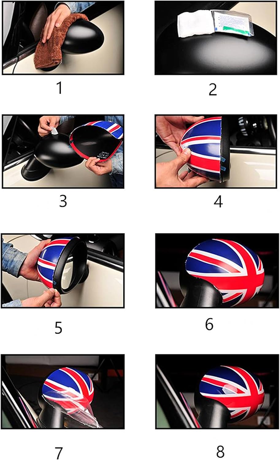 Funda de ABS para espejo retrovisor lateral compatible con Mini Cooper (Serie R con espejo plegable automático 2006-2014, JCW)
