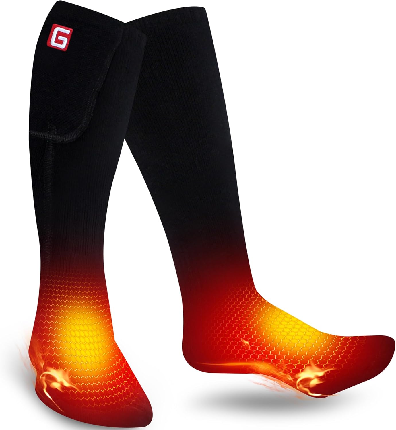 Calcetines calefactables para hombres y mujeres, calcetines eléctricos recargables con pilas, térmicos, cálidos, de invierno, lavables, para