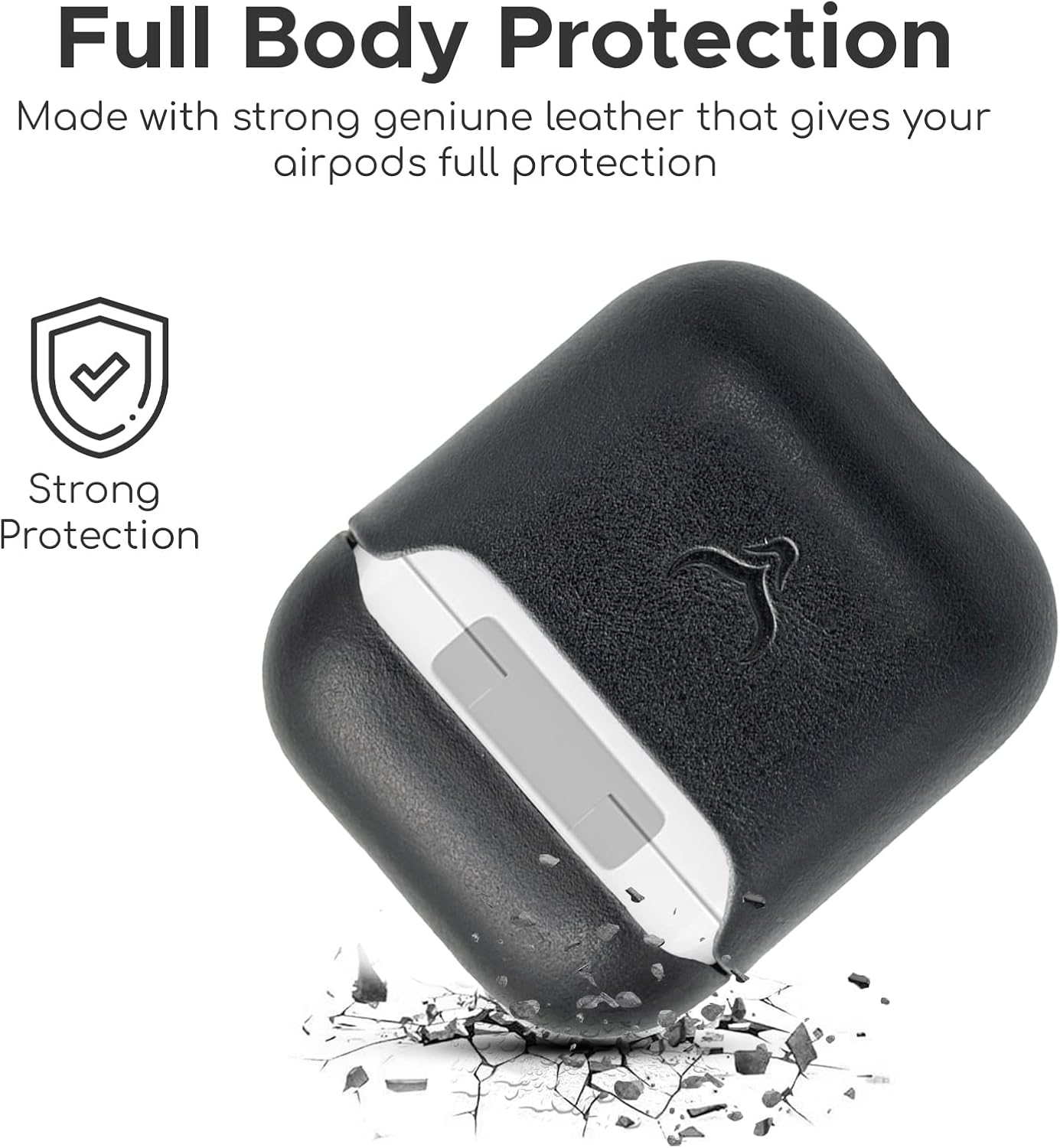 Funda de piel auténtica para Airpods  Funda para Airpod de 1 generación y funda para Airpod de 2 generación compatible con Magsafe y soporta carga
