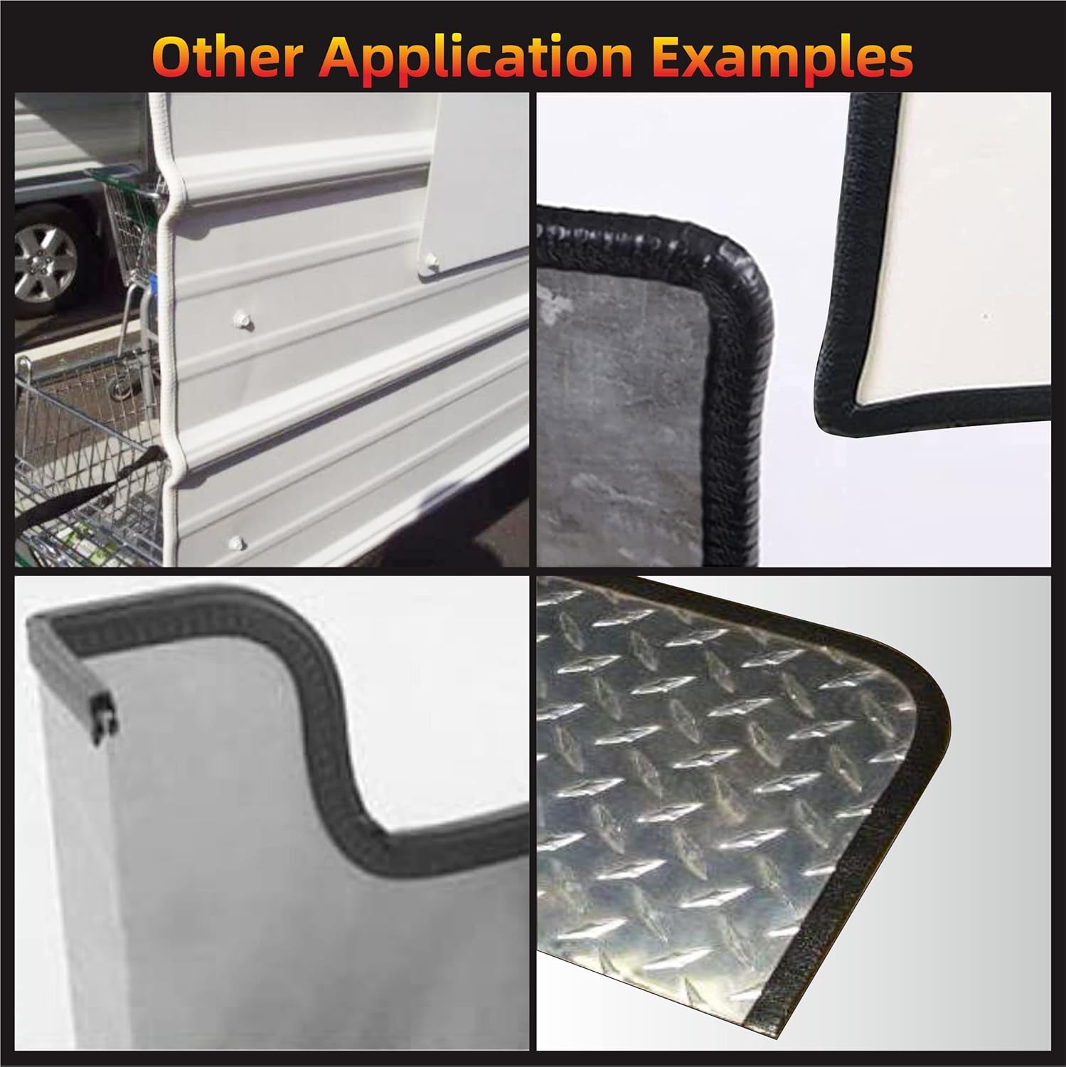 Shine & Bright Auto Protectores de borde de puerta de automóvil de 12 pies en forma de U, tira de borde con material de PVC y clips de metal, ajuste