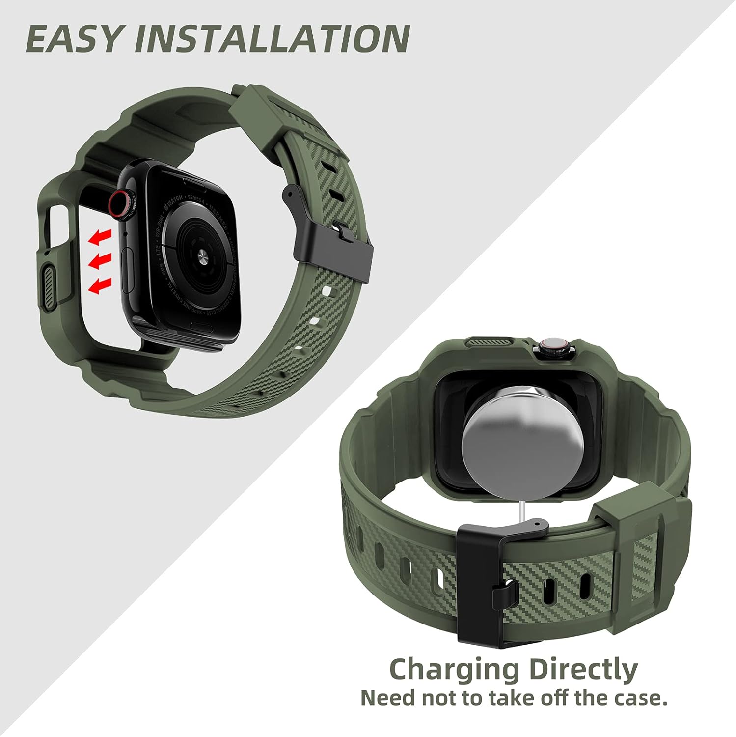 Orobay compatible con Apple Watch Band de 45 mm, 44 mm, 42 mm, correa resistente a los golpes para iWatch SE Series 7 6 5 4 3 2 1 45 mm, 44 mm, 42