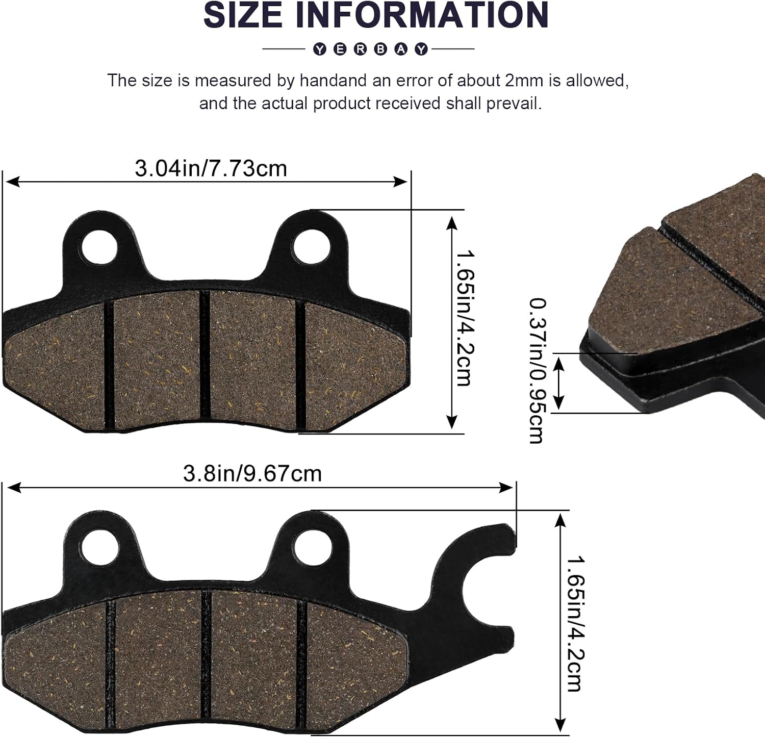 Yerbay Pastillas de freno delanteras y traseras para Kawasaki Ninja 400 EX400 2018-2021Ninja 250 EX250 2008-2012Ninja 300 EX300 2013-2016Ninja 125