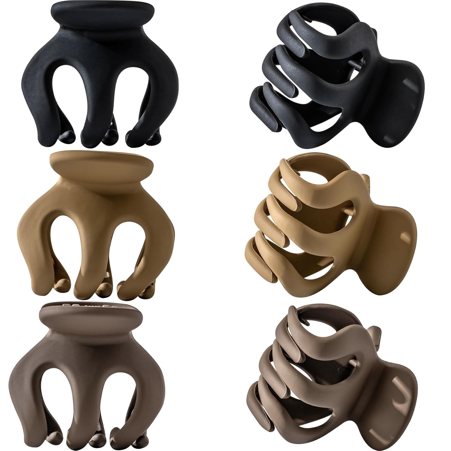 Kitiin Pinzas pequeñas de garra para mujer, soporte para cola de caballo alta para niñas, lindas pinzas para el cabello fino, pinzas parciales de