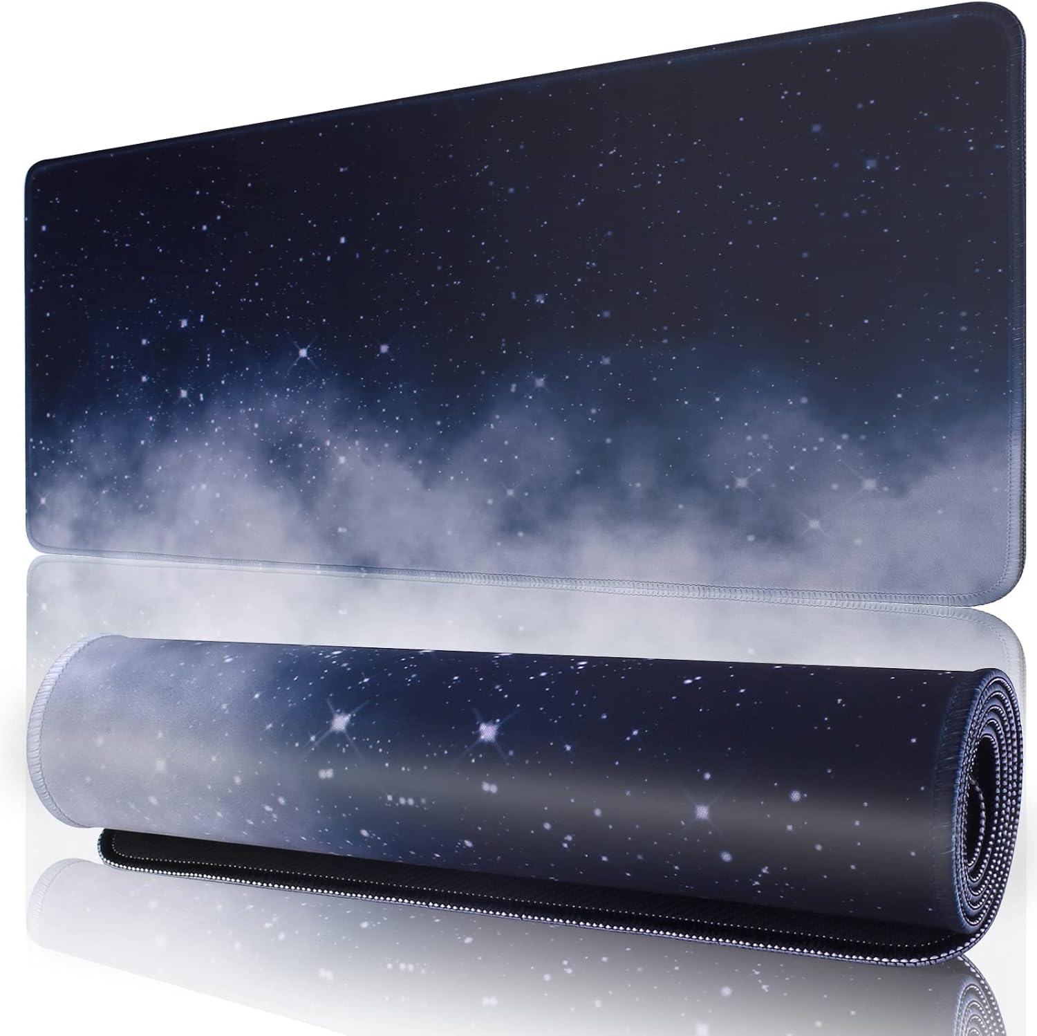 Alfombrilla grande de mouse para juegos de 11.8 x 23.6 pulgadas con borde cosido, base de goma antideslizante, lavable, resistente para computadoras