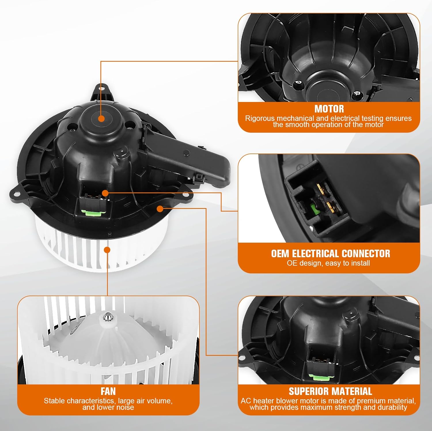 Conjunto de motor del ventilador de calefacción, accionamiento a la izquierda para Ford F-150 2009-2014, Expedition 2009-2017 y Lincoln Navigator,
