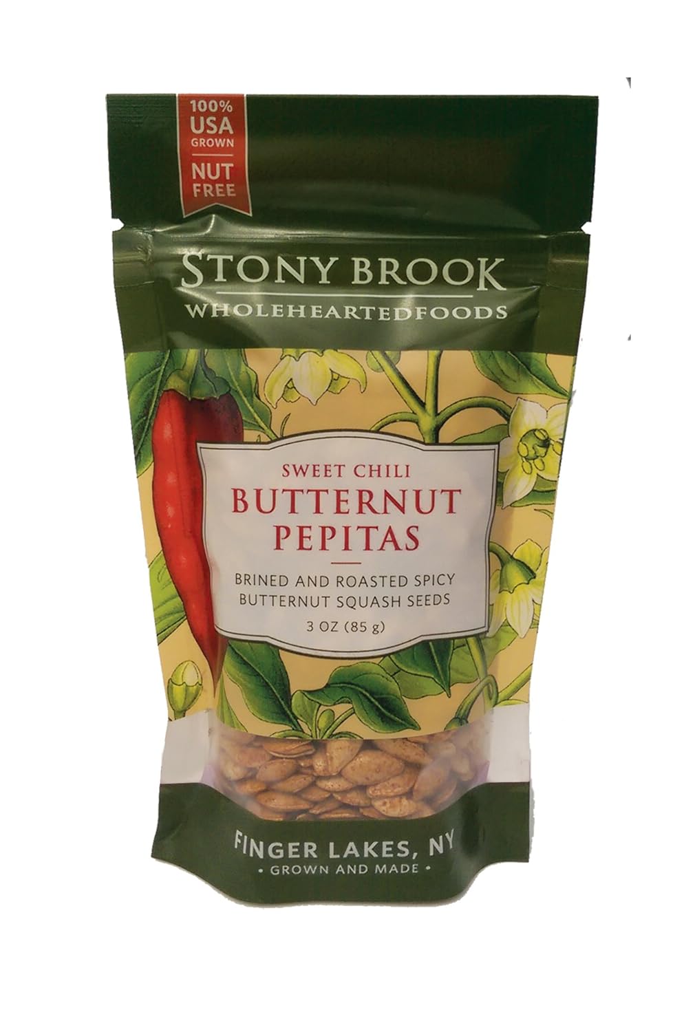 Stony Brook Pepitas, bolsas de 3 onzas (paquete de 12) (Sweet Chili Butternut Pepitas)