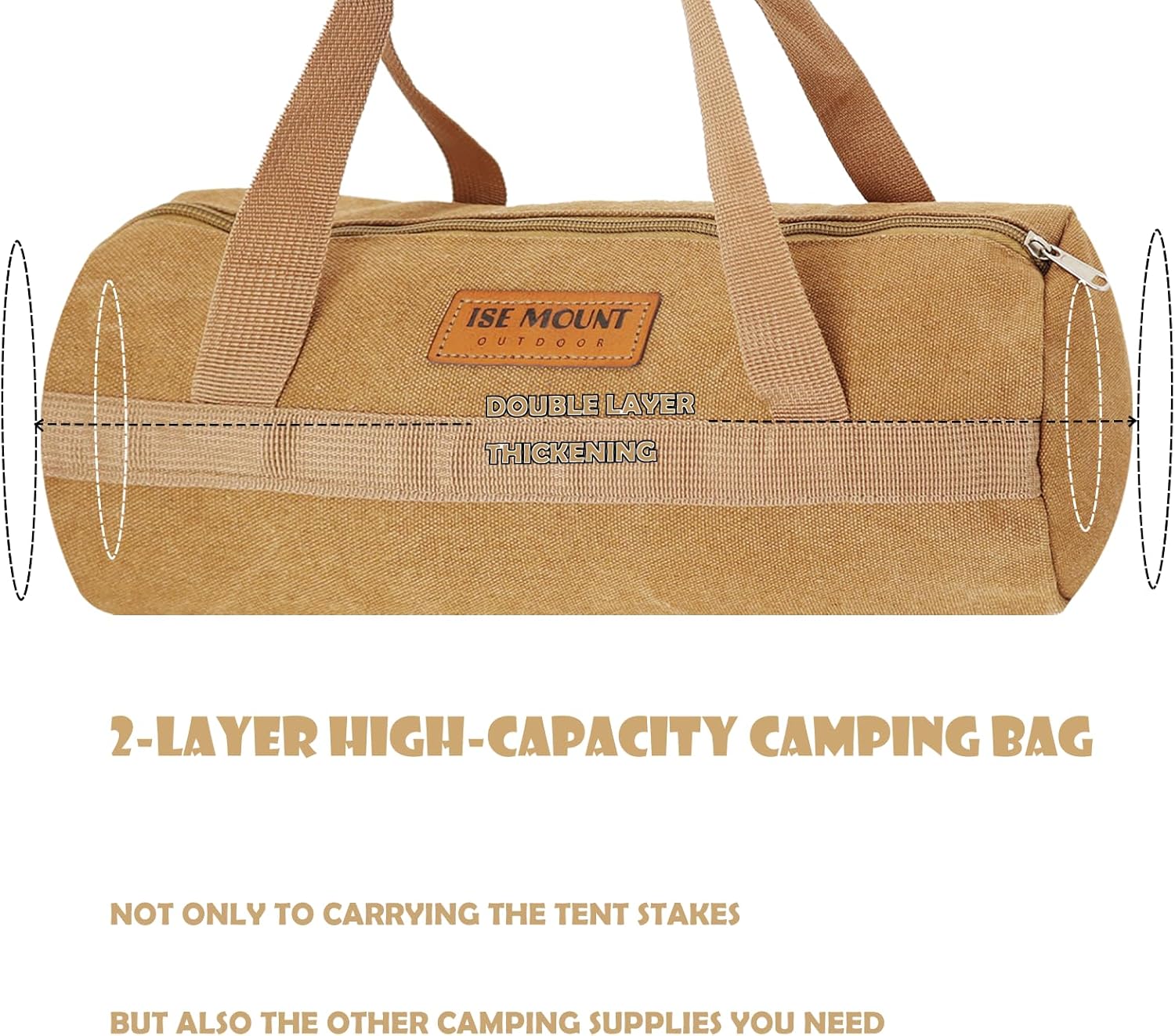 Estacas de tienda que brillan en la oscuridad, 17 accesorios de campamento, incluye estacas de tienda de campaña resistentes de 7.7 pulgadas, bolsa