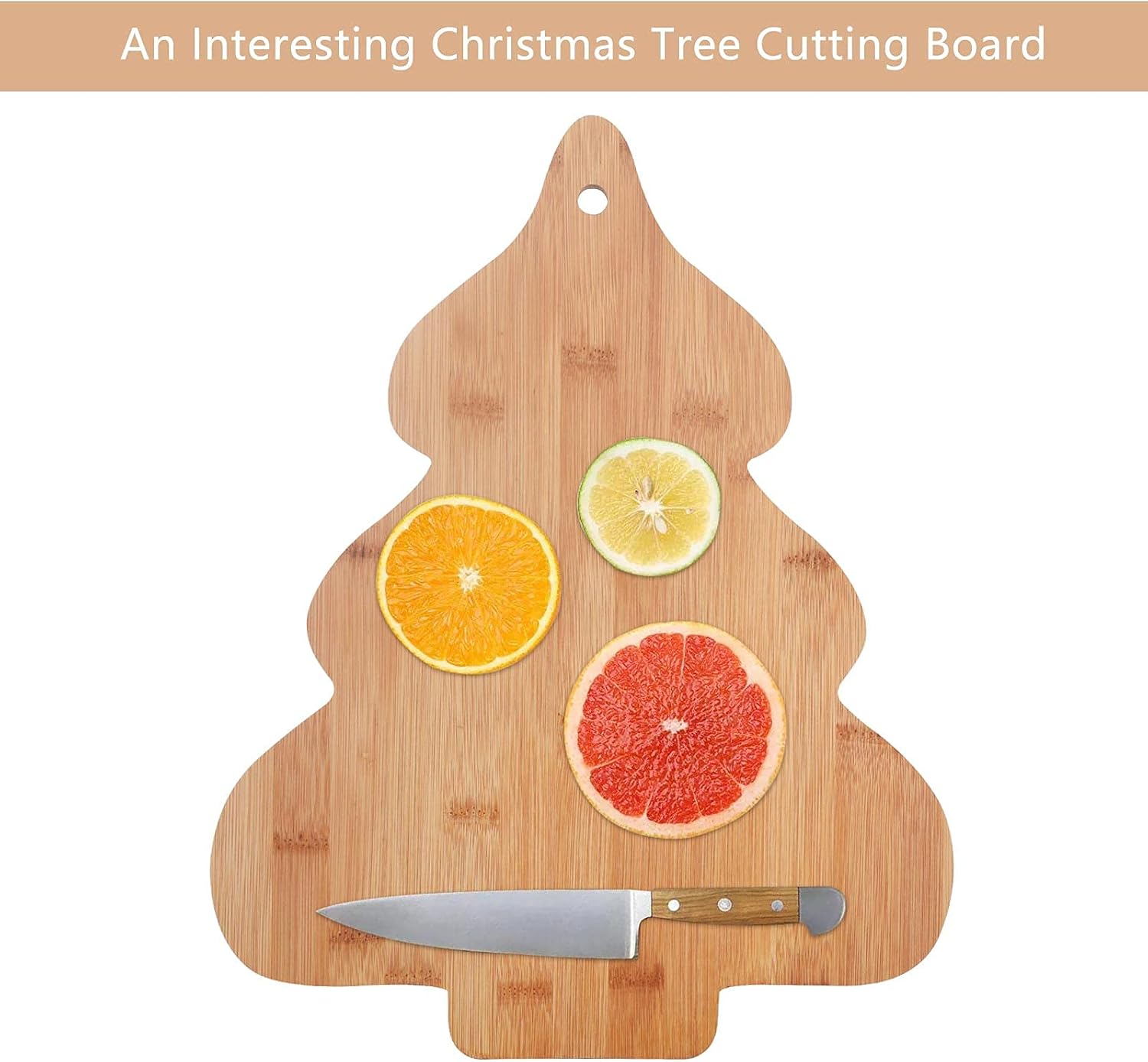 Vencer Tabla de cortar y servir de bambú para árbol de Navidad, decoración de cocina de Navidad y regalo para el hogar, ideal para arte de pared, 15