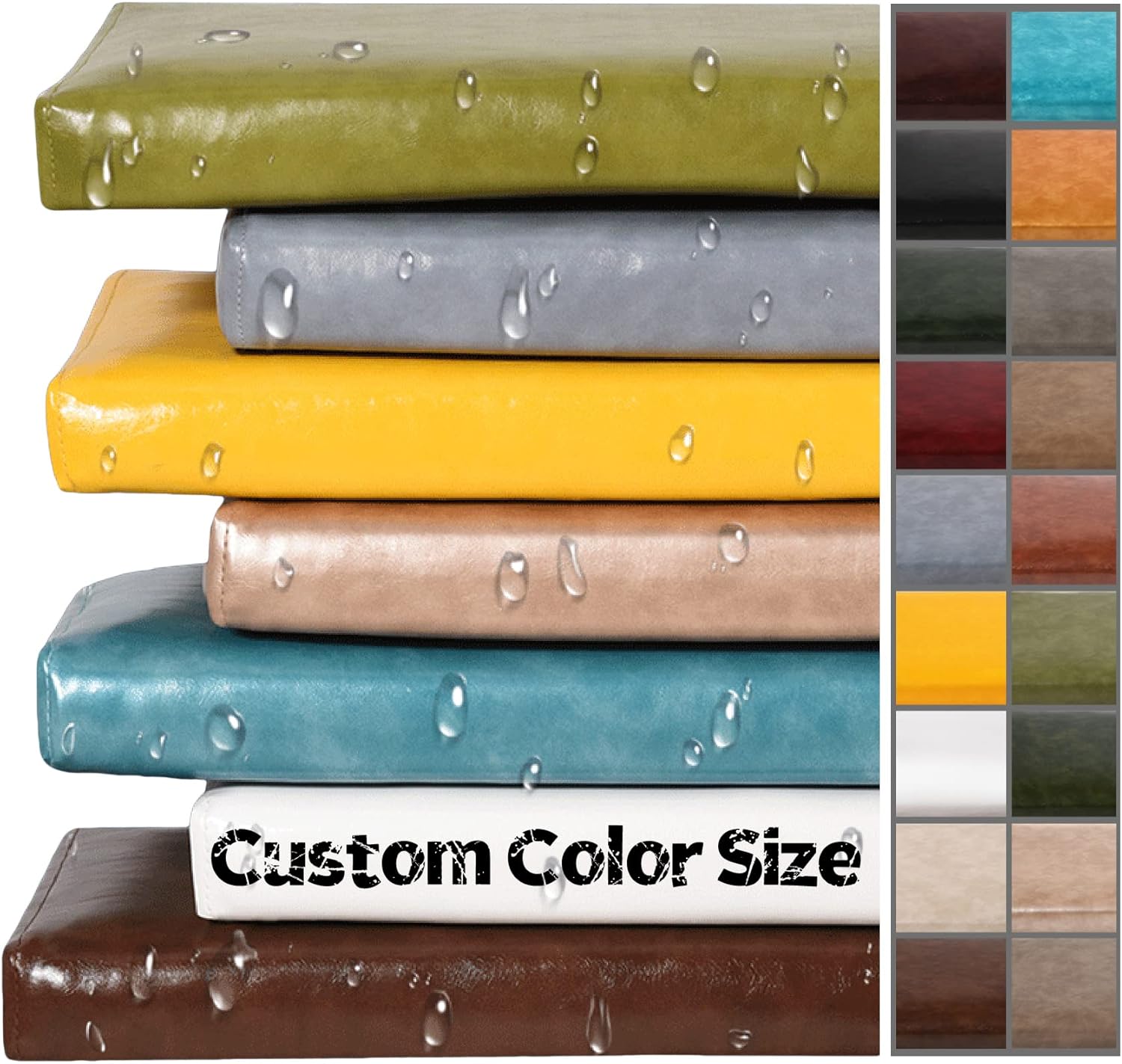 Cojín de banco personalizado, cojín de silla personalizado, cojín de cuero para interiores y exteriores, cojín impermeable para muebles de jardín,