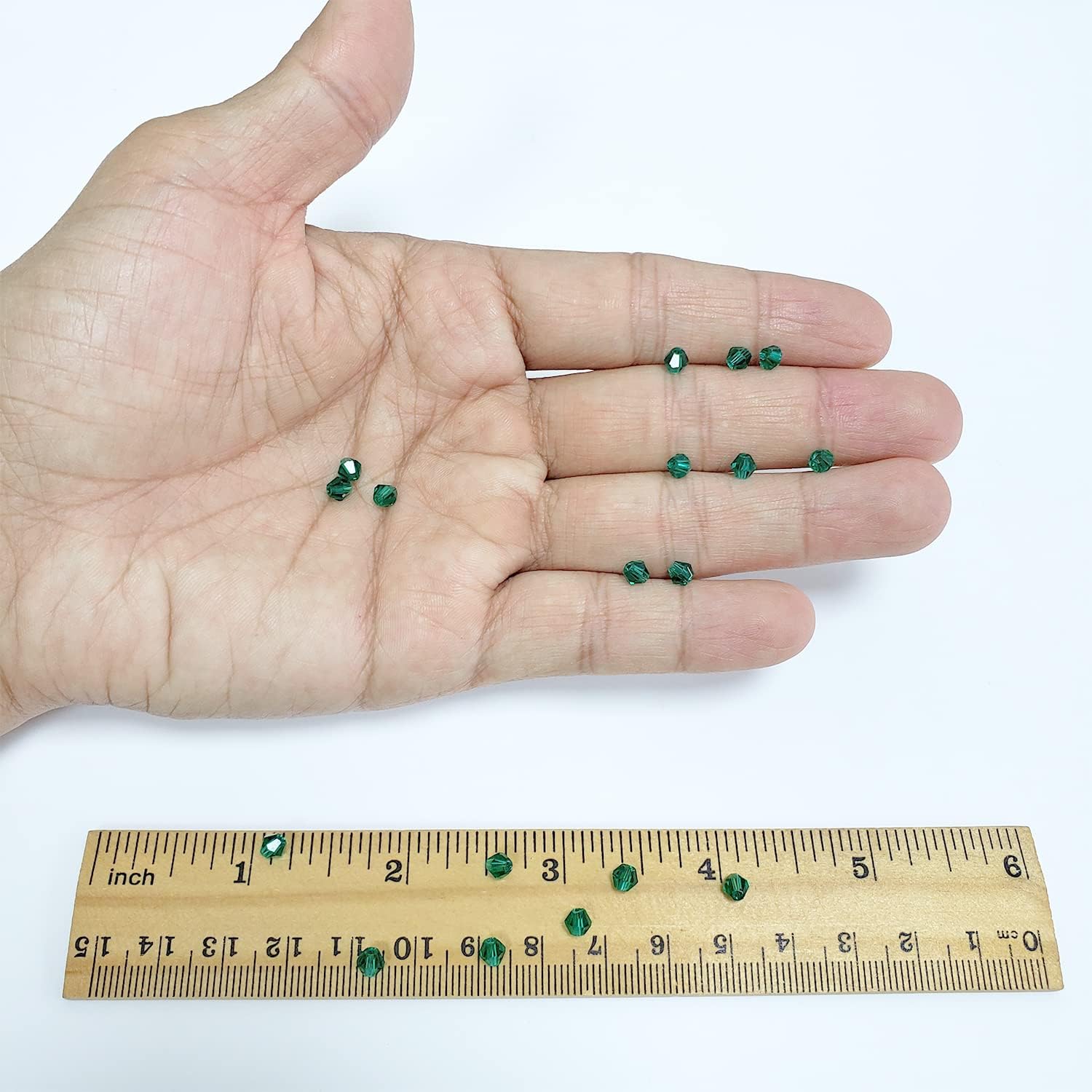 Chengmu Cuentas de vidrio verde bicono de 0.157 in para la fabricación de joyas, 1700 unids facetadas Crytal Spacer Beads Surtidos Accesorios para