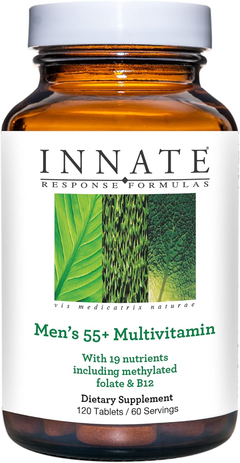 Innate Response Formulas Multivitamínico diario para hombres de 55 años o más, con vitaminas B, vegetariano, sin OMG, kosher y sin gluten, 120